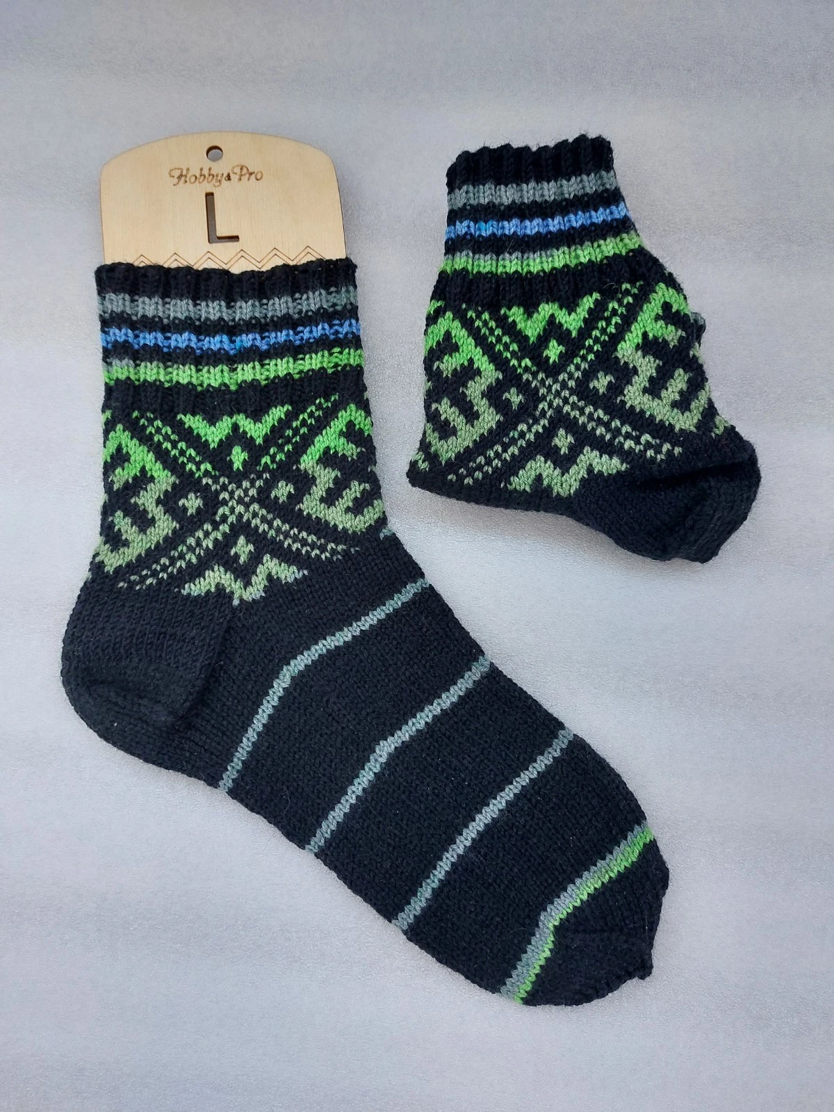 Handmade men's wool socks , foot warmer Black