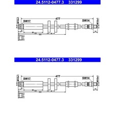 2X ATE BREMSSCHLÄUCHE VORNE PASSEND FÜR CITROËN JUMPER FIAT DUCATO PEUGEOT