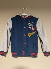 Disney Mickey Children  s 5/6 Snap Up Hoodie Sweatshirt Blue  Grey