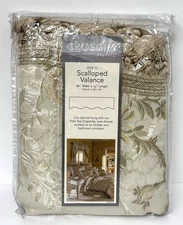 Croscill Home 1 Scalloped Valance Ivory Rachael 88" w X 15" l