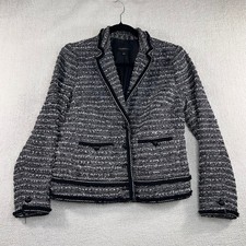 Talbots Women's Black White Tweed Jacket Blazer Size 6 Lined Classic