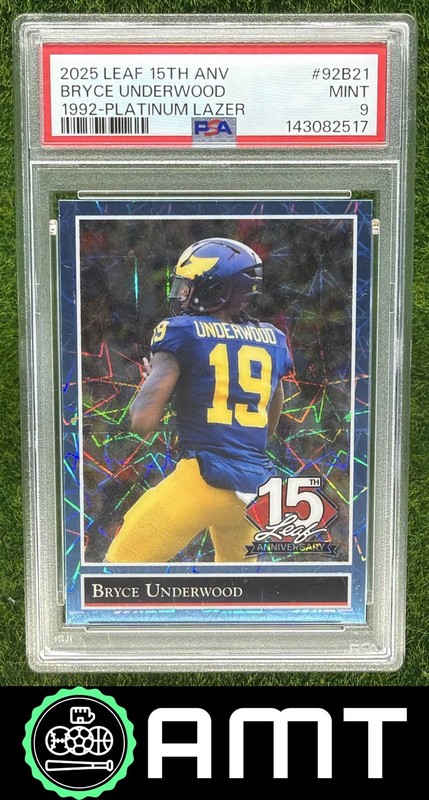 Bryce Underwood PSA 9 2025 Leaf 15 NSCC Redemption 2/5 1992 Lazer Platinum 2517