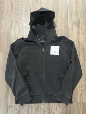 Polo Ralph Lauren Black Full Zip Hoodie Sweatshirt Men's M Box