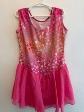 Girls Heart Print Skirted Leotard Kids Size 10/11
