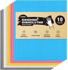 Swedish Dishcloths for Kitchen-10Pk, Absorbent Sponge Dish Cloth, Dishcloths for