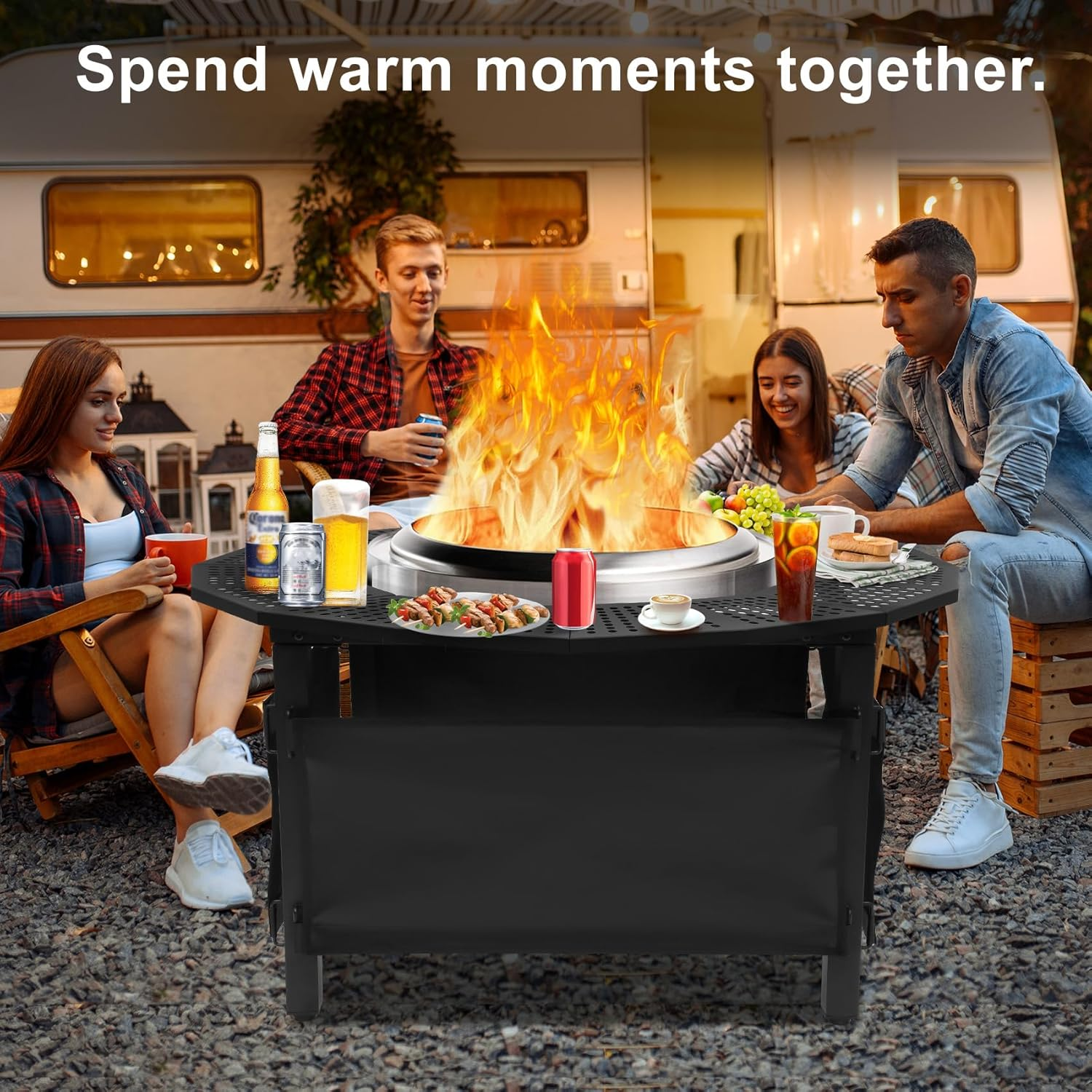 Bonfire Frame Square Fire Pit Bonfire Surround with Safety Frame for Solo Stove Ranger 2.0 ...