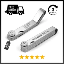 Feeler Gauge Set 2pcs Stainless Steel 32 Straight 16 Offset Blades SAE Metric