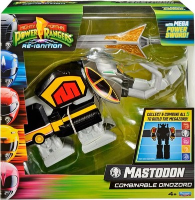 Mastodon Dinozord Re-Ignition Power Rangers Figure Mega Sword Shield Megazord