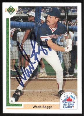 1991 Upper Deck Final Edition Wade Boggs Auto Boston Red Sox #84F COA HOF Card