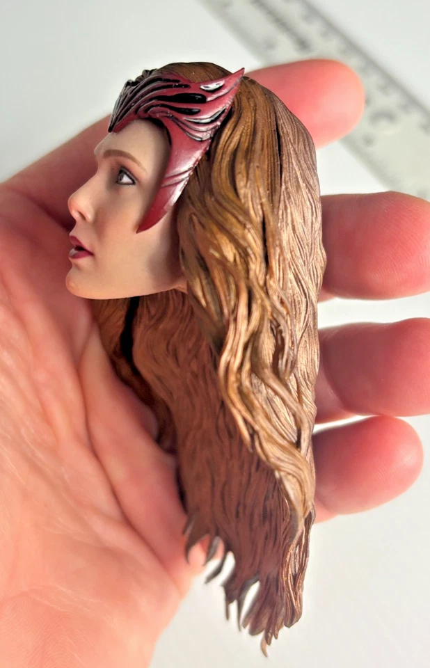 Cabeza de bruja escarlata Wanda personalizada 1:6 para cuerpo de 12" Hot Toys coleccionable Foto 4 de 4