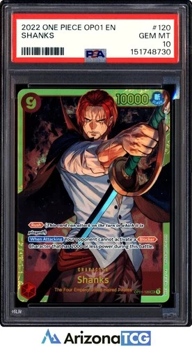 One Piece 2022 Shanks OP01-120 Secret Rare Romance Dawn GEM MINT PSA 10