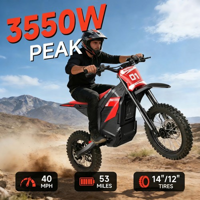 #ad Electric Dirt Bike 3550W Peak 40MPH 48V 26AH Off Road E Moto for Adults amp;Teens $1189.00