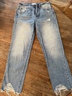 Pistola Light Blue Distressed Straight-Leg Button Fly Jeans Size 26 — photo 1