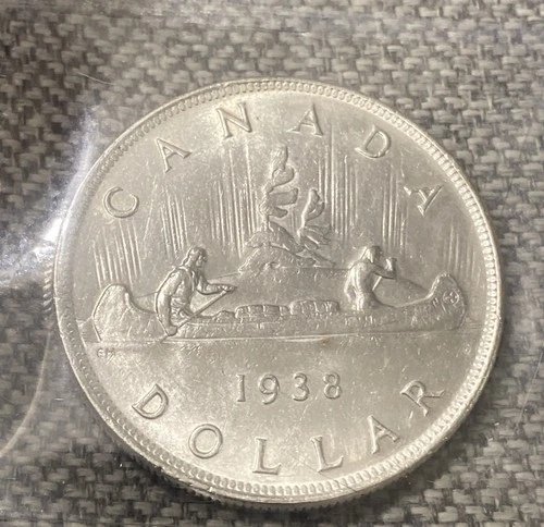 1938 canadian silver dollar - ICCS CERT #XZJ 004 **EF-40**