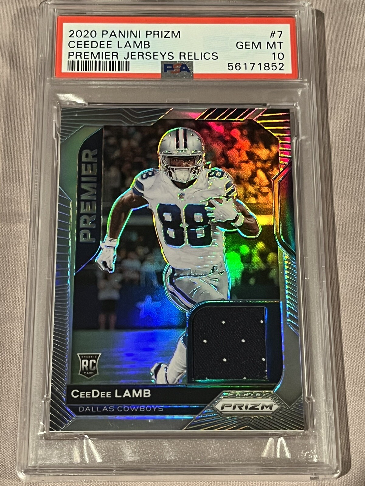 CeeDee Lamb Panini Prizm Premier Jerseys Relics #7 Base