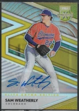 2020 Panini Elite Extra Edition Sam Weatherly Autograph /10 Colorado Rockies #81