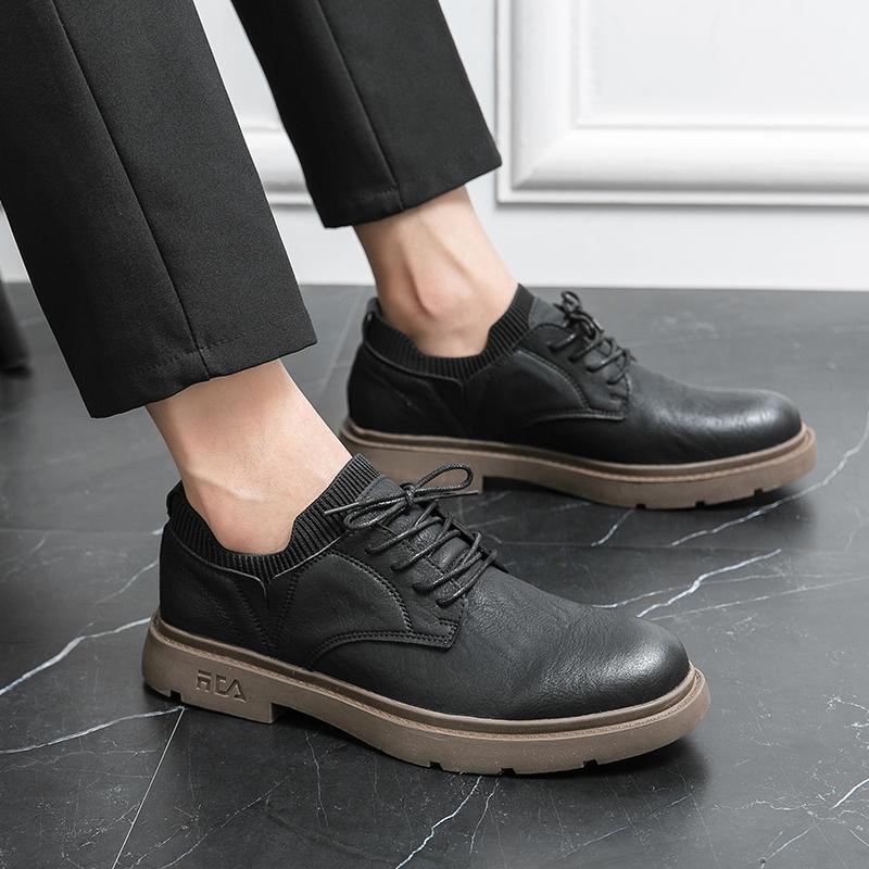 SAOLA Scarpe da uomo tempo libero pompa eleganti inglesi business punta tonda stringate creeper