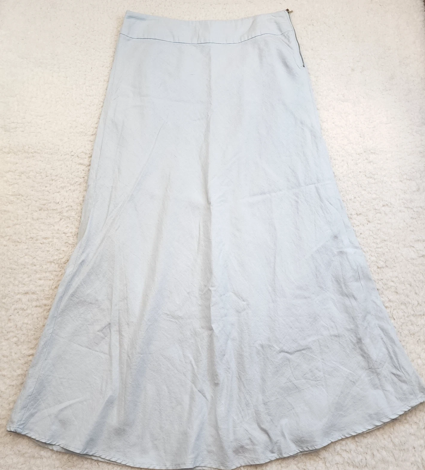 Lila Rose Maxi Skirt 8 Baby Powder Blue Linen Cotton Coastal Pastel Beach Summer