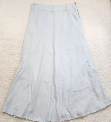 Lila Rose Maxi Skirt 8 Baby Powder Blue Linen Cotton Coastal Pastel Beach Summer