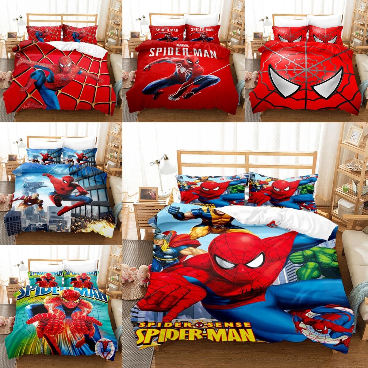 Spider Man Quilt Duvet Cover 2/3PC Bedding Set kids Pillowcase