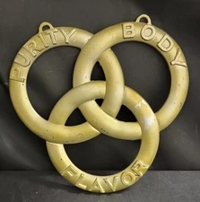 Ballentine Beer Ale Cast Metal Embossed Sign non-magnetic metal 3 lbs