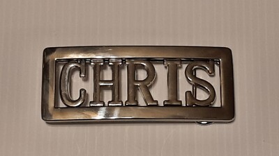 CHRIS Custom Personalized Name Belt Buckle -Put your name or word on Buckle