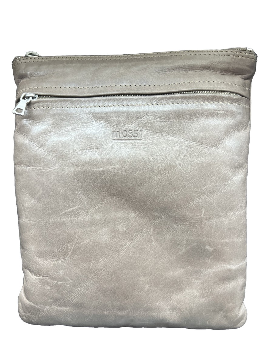 m0851 Bag Grey Leather Cross Body Purse EUC Authentic Leather | eBay 