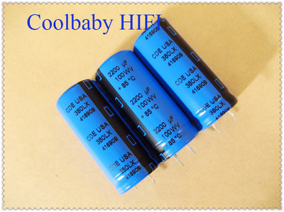 2PCS US CDE 380LX 2200UF 100V 22*50mm 85°C Audio Electrolytic Capacitors