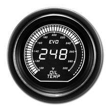 Evo 52mm 2-116 Digital Oil Temperature Gauge 100 300 F White Green Lcd