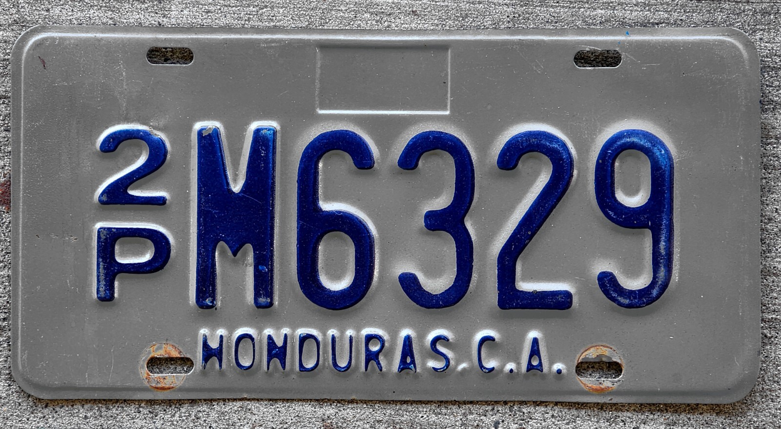 Nice Blue on Gray Honduras License Plate eBay