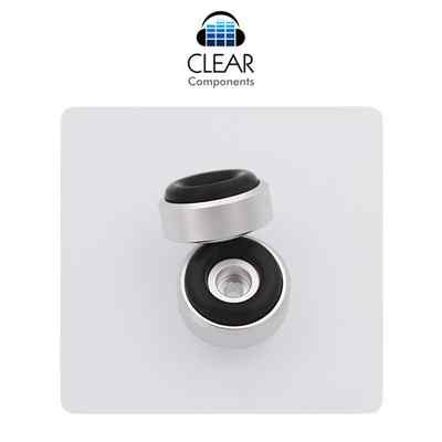 4x ALU MINI GERÄTEFÜßE 20x10 SILBER MATT-DÄMPFER ABSORBER CASE