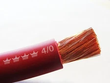 100' 4/0 EXCELENE WELDING BATTERY CABLE RED MADE IN USA  600V UP TO 600 AMPS 