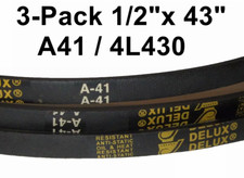 3 Pack Quality 1/2"inch Wide 43" Long Length Belt A41 Width .500" VBelt 4L430