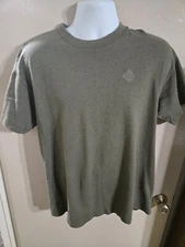 VTG Enron Men’s King Cotton S/S Embroidered T-Shirt Green Stripe • USA • Large