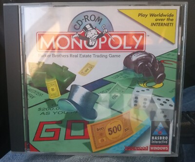 Monopoly PC CD-ROM 1997 Hasbro Interactive Win95/98 Classic Family Game 