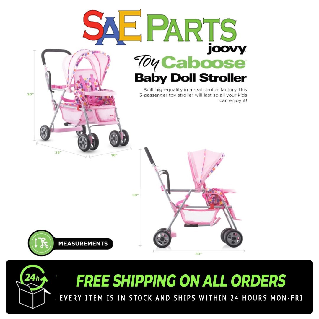 NEW Joovy Toy Caboose Baby Doll Stroller Featuring Reclining Front