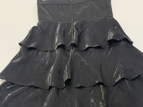 Ladies Size 12 Black Mr K Beaded Formal Ruffled Dress - Style 3K4748 VGC - Picture 8 of 8