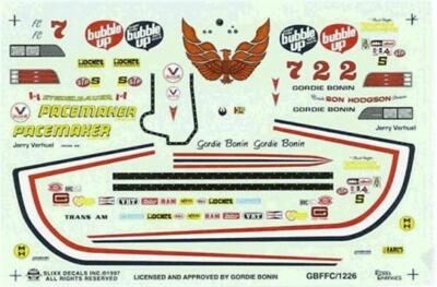 Slixx 1226 Pacemaker/Bubble Up Firebird F/C-G Bonin waterslide Drag decal