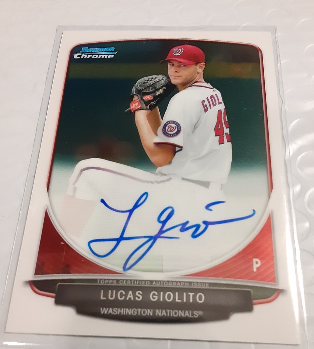 2013 Bowman Chrome Lucas Giolito Prospect Autograph Auto #BCP-LG Nationals