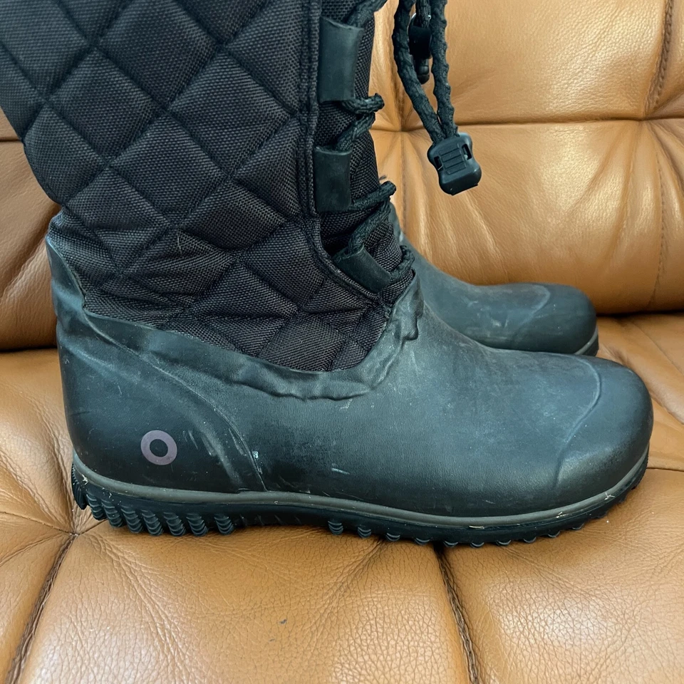 BOGS Juno Tall Winter Boots Womens 9 Black Quilted Waterproof Outdoor 71767-001 - Image 3 of 4