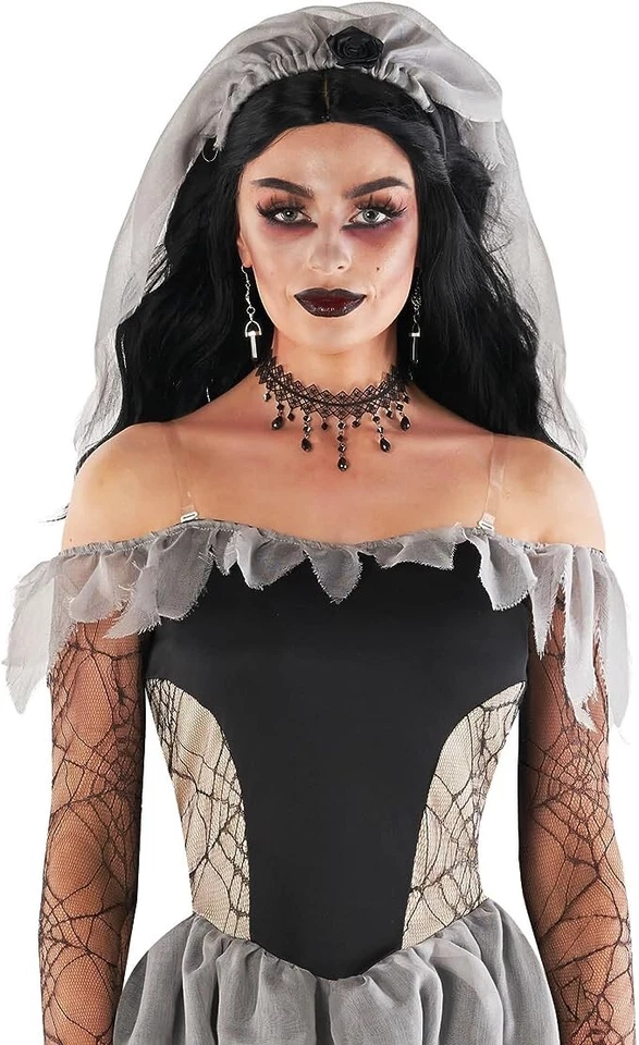 Disfraz de novia zombi para mujer S - 3XL cementerio no muerto cadáver fantasma Halloween Foto 3 de 4