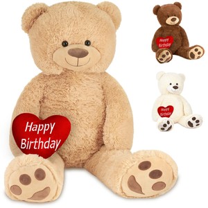 Brubaker Peluche Geante Xxl Ours Nounours Anniversaire Et Cœur Happy Birthday Ebay