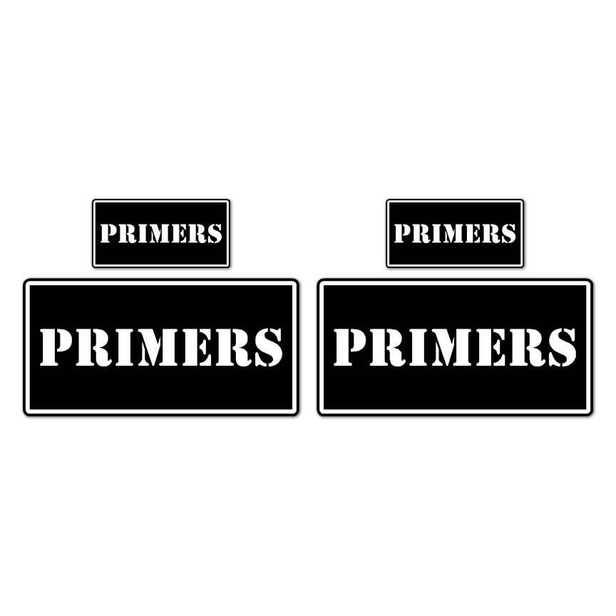 Primers B&W Ammo Box Set, Vinyl Decal Sticker, 2@ 1