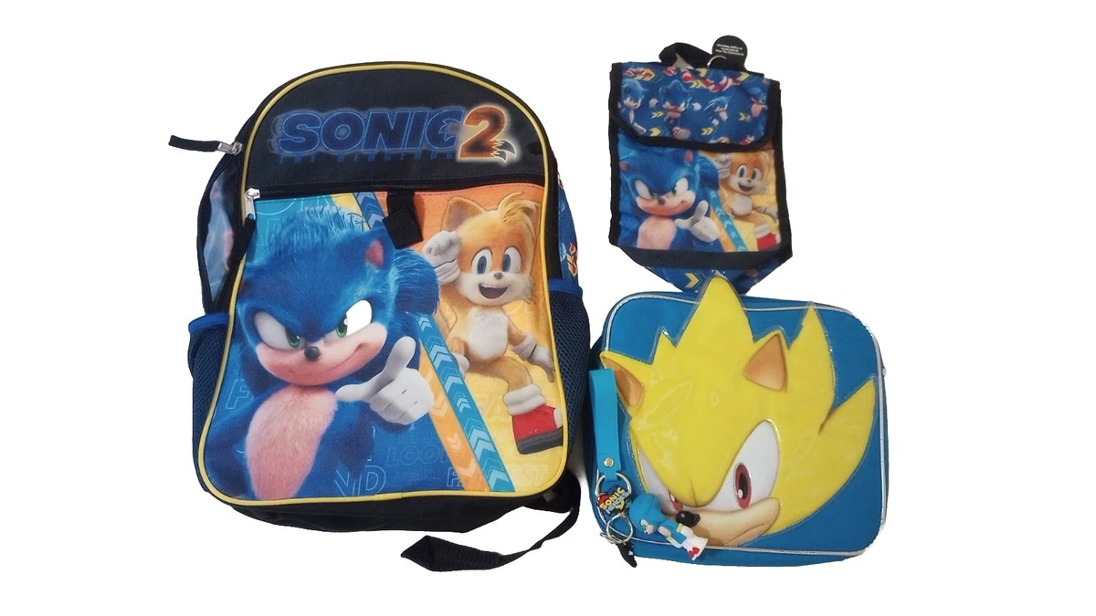 Sonic The Hedgehog 2 17 Large School Backpack u0026 2 Lunch Bags Key Chains  Incl. | eBay
