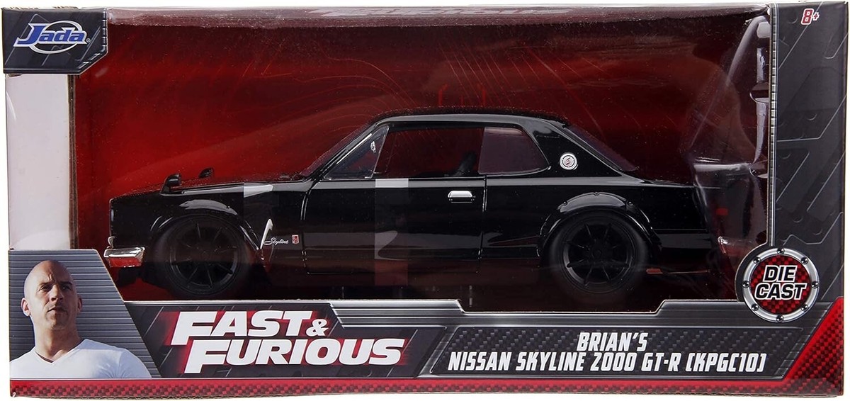 Jada Toys Fast & Furious 1971 Nissan Skyline 2000 GT-R, Scala 1:24, Nero Lucido, Edizione Limitata