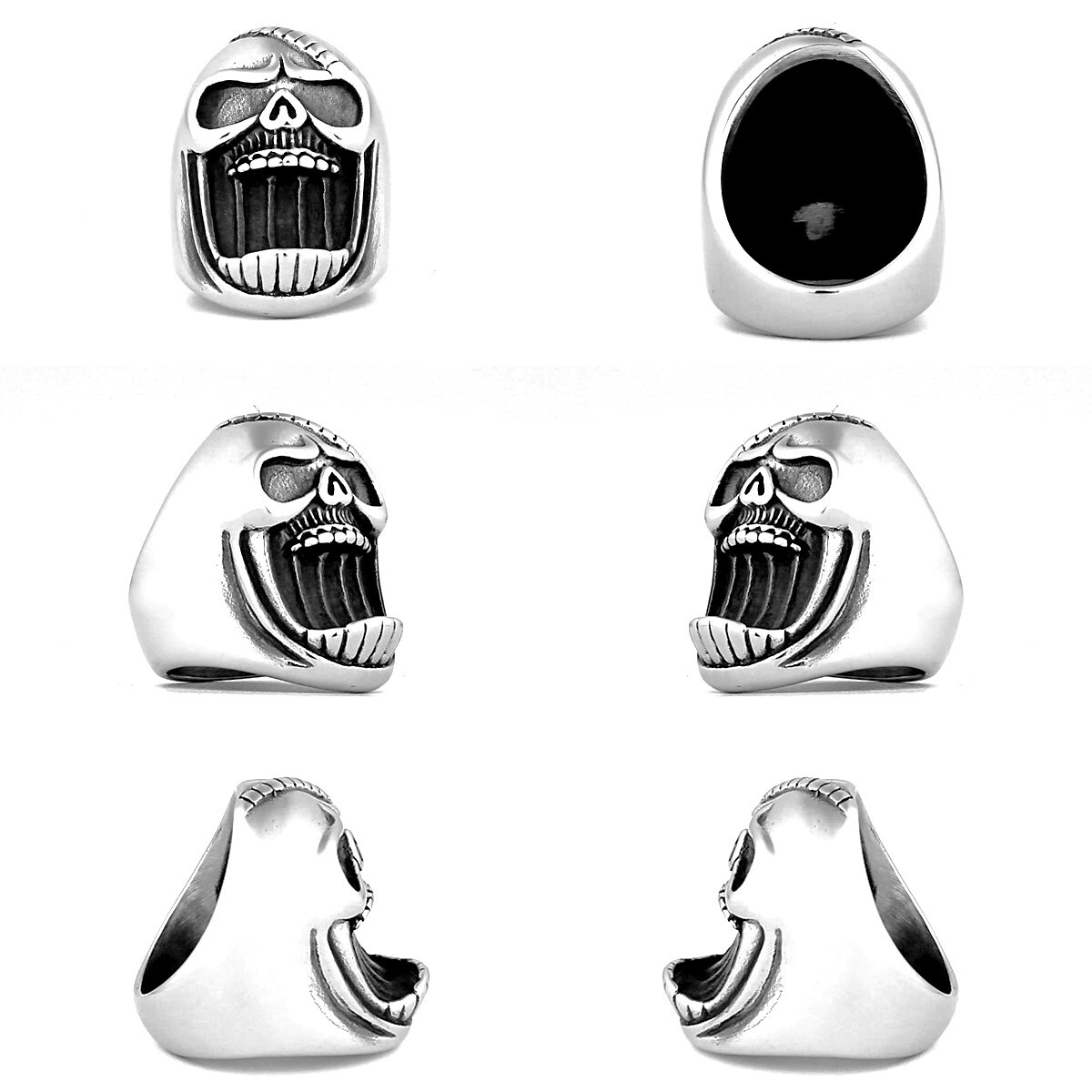 steel skull men's ring bottle opener stainless steel gothic