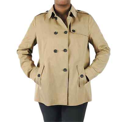 Zara Basic Beige Double-Breasted Trench Coat Size L