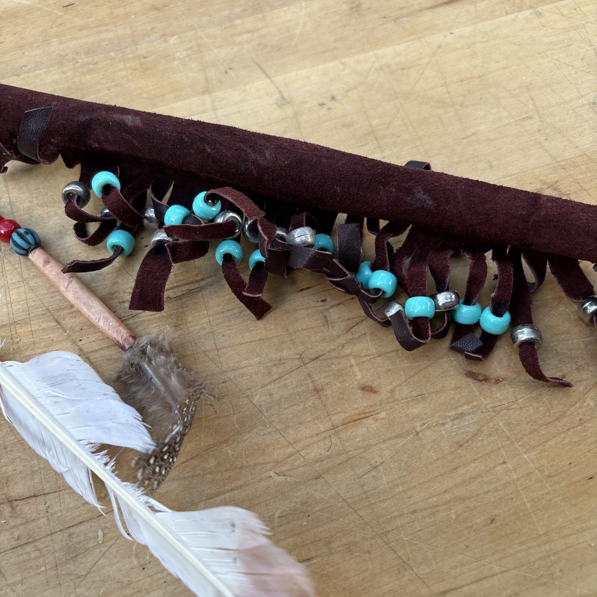 ネイティブ・アメリカンの水牛のツノのパイプ Vintage Native American Decorative Peace Pipe Handcrafted 22