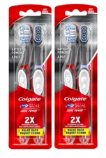Colgate 360 Optic White Sonic Powered Vibrating Soft Toothbrush 4 Count 2 Pack