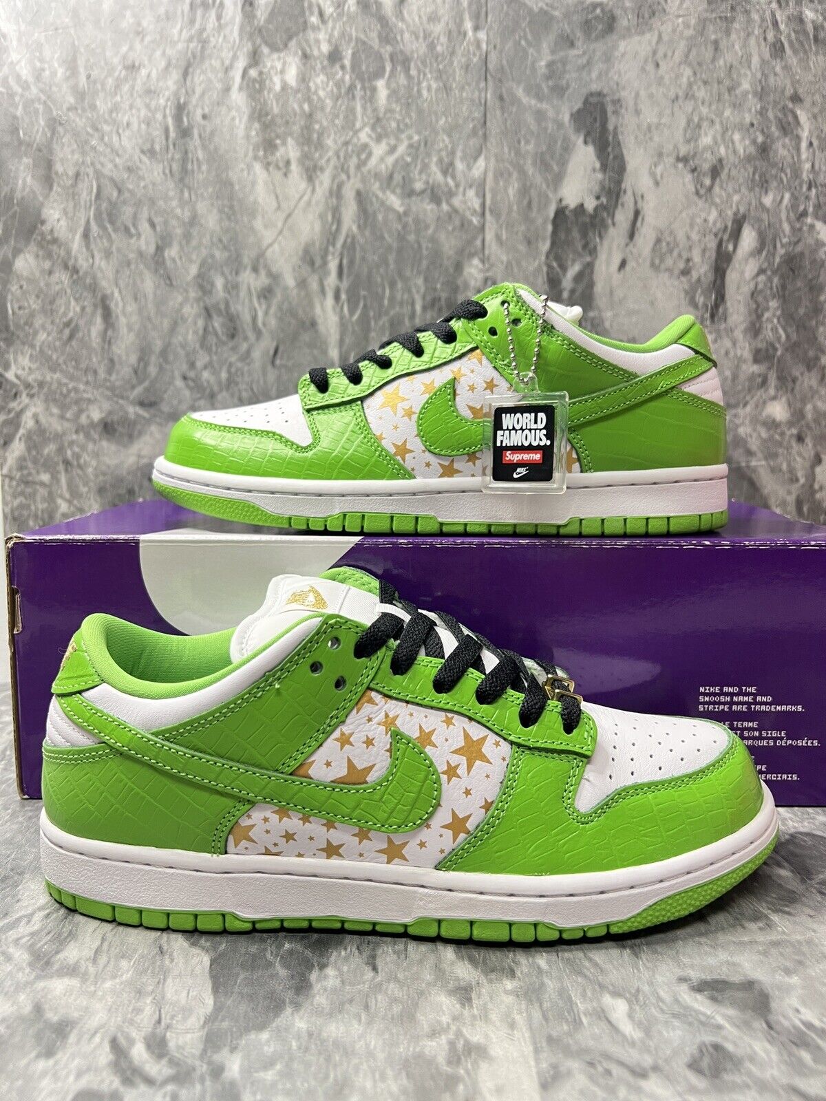 NEW Nike SB Dunk Low Supreme Stars Mean Green|Men's Size 6.5/Womens 8  DH3228-101